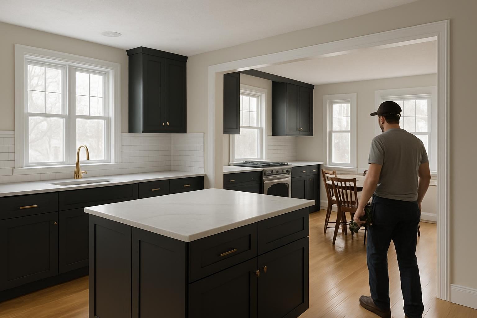 Open kitchen with island
