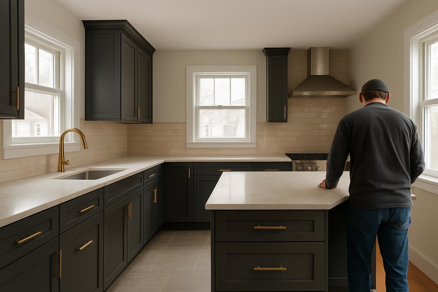 Open kitchen with an island