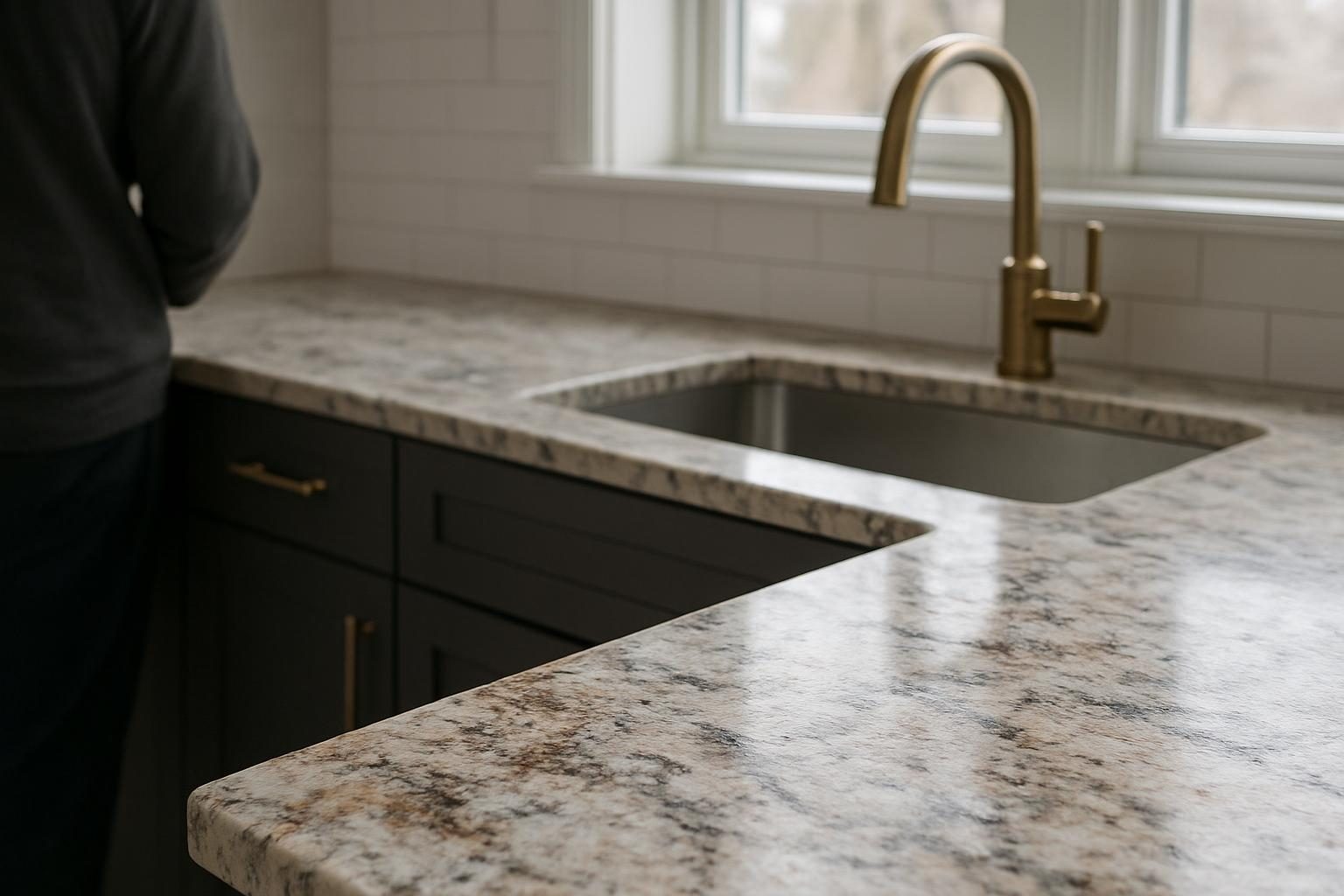Stone countertop close-up
